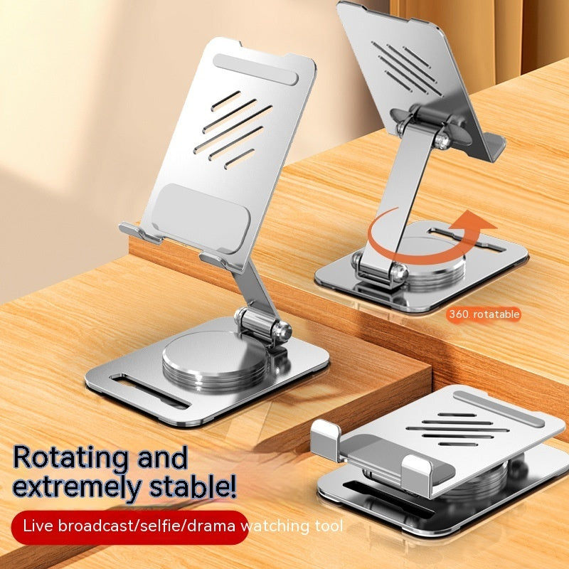 360° Rotatable Metal Desktop Phone & Tablet Stand – Adjustable & Stable Holder