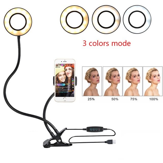 Adjustable LED Selfie Ring Light – Mini Portable Makeup Lighting (8cm)