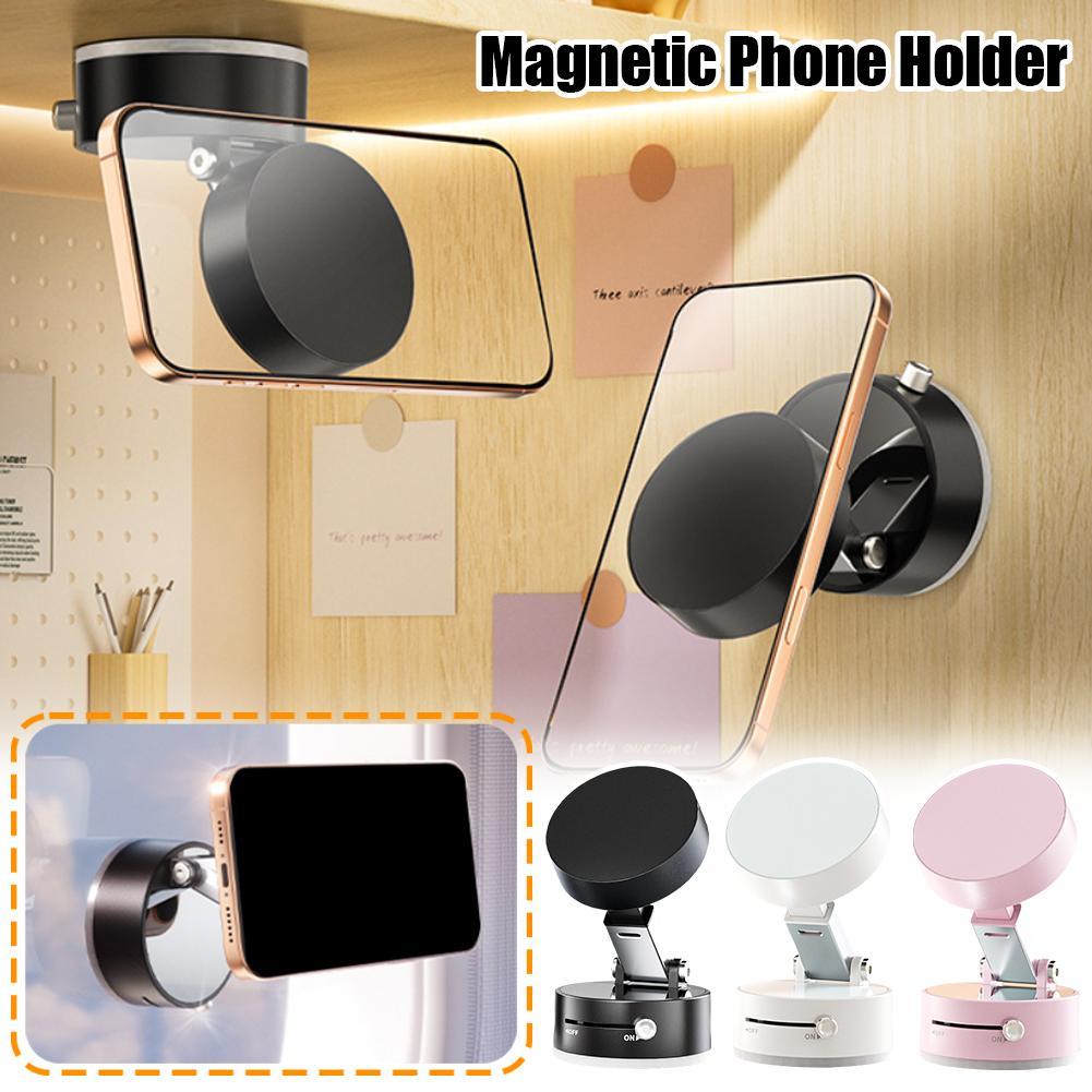 Magnetic 360° Foldable Car Phone Holder – Strong Suction & One-Hand Mount
