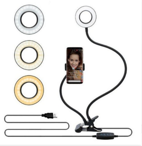 Adjustable LED Selfie Ring Light – Mini Portable Makeup Lighting (8cm)