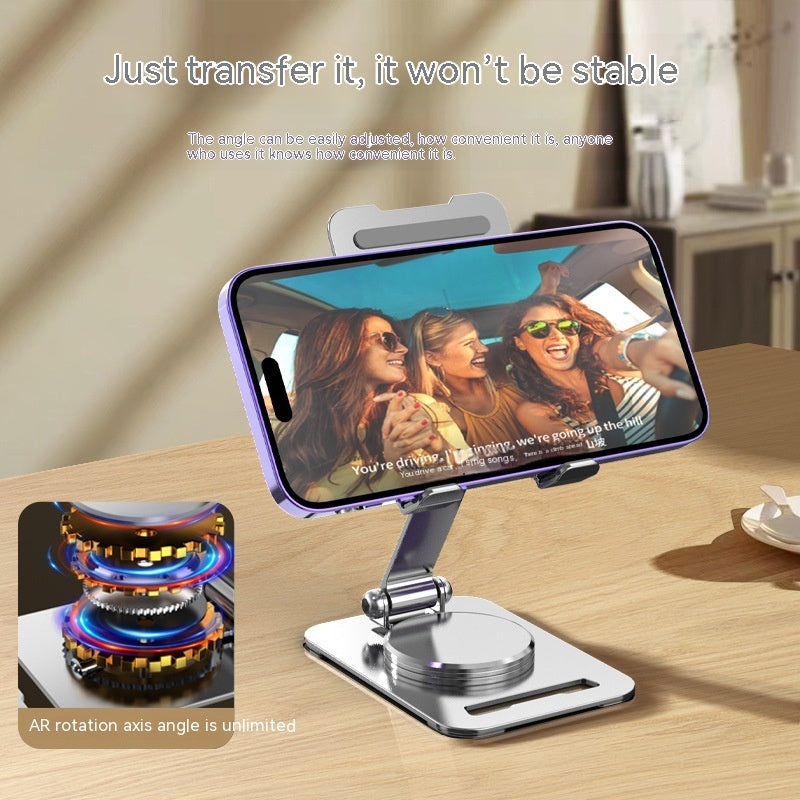 360° Rotatable Metal Desktop Phone & Tablet Stand – Adjustable & Stable Holder