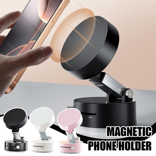 Magnetic 360° Foldable Car Phone Holder – Strong Suction & One-Hand Mount