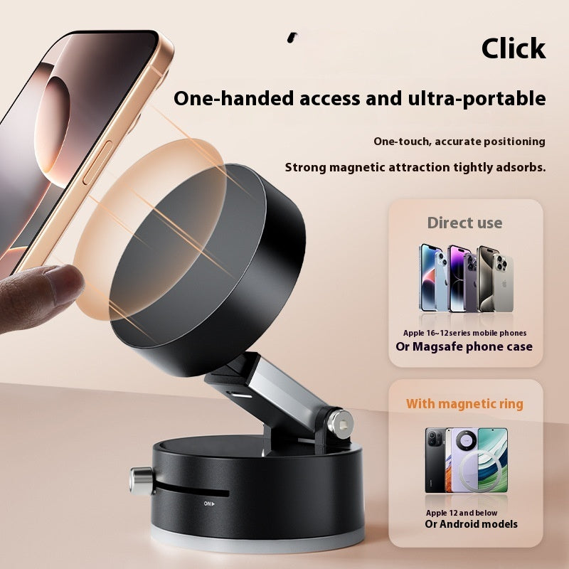 Magnetic 360° Foldable Car Phone Holder – Strong Suction & One-Hand Mount