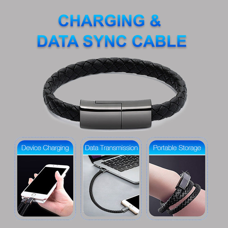 Magnetic Bracelet USB Charging Cable for iPhone 14 / 13 – 2-in-1 Wearable Fast Charger Cord